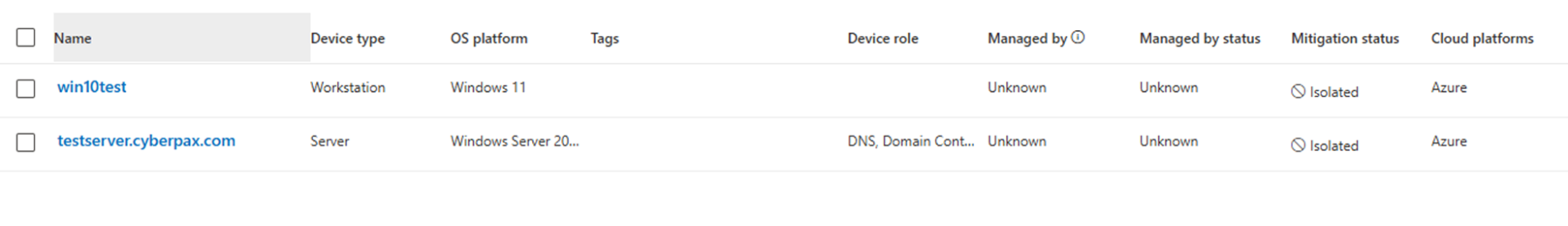 Device Isolation Status in UI